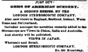 an advertisement in a newspaper for stereoscopic slides/views